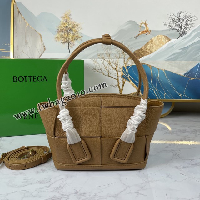 Bottega veneta高端女包 KF008 寶緹嘉荔枝紋焦糖arco29 BV經典款mini手拎肩背包  gxz1216